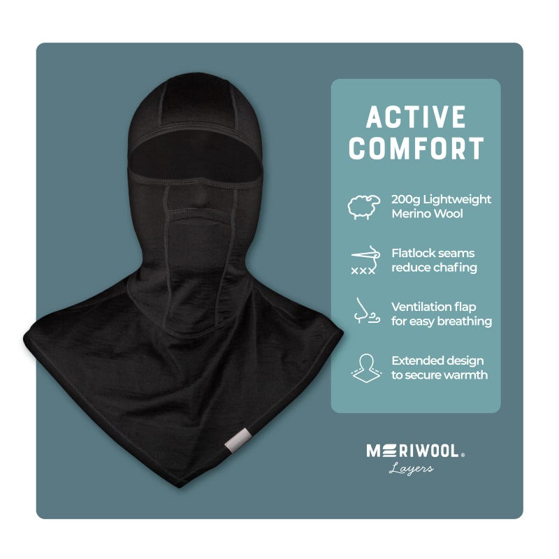 MERIWOOL Ski Mask for Kids 100% Merino Wool Balaclava Winter Face Snow Mask - Image 3